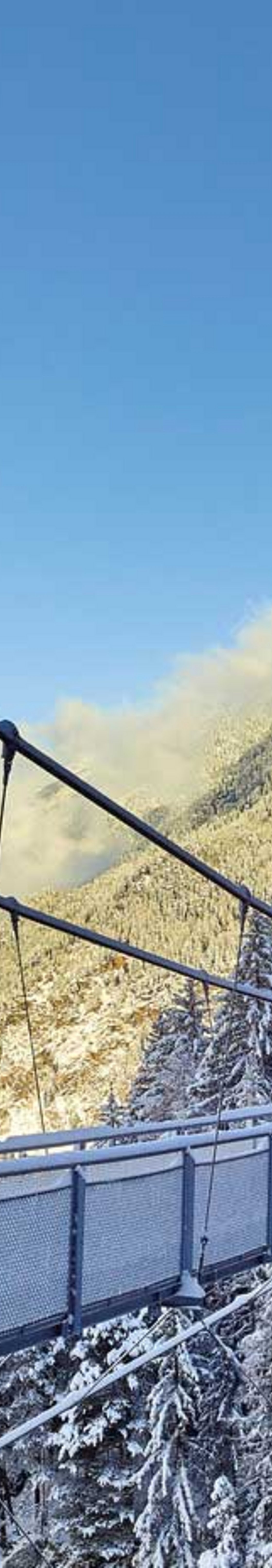 Hängebrücke Längenfeld im Winter
