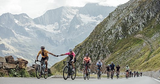 Radfahrer am Berg