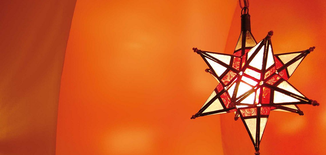 Sternlampe im Wellnessbereich